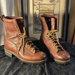 Vintage Sheboygan Brown Leather Boots size 7 D